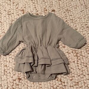 Quincy Mae Rosie Cotton Gauze Romper Sage